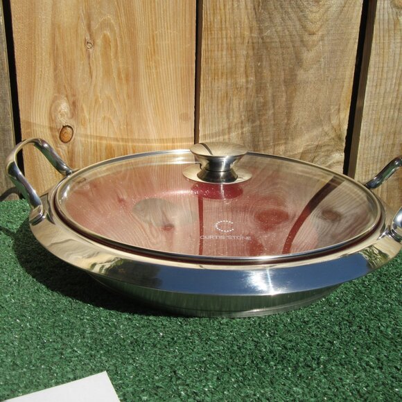 New Curtis Stone Red Multipurpose Non-Stick Durapan Stainless Steel 12" Pan Lid - Picture 3 of 7